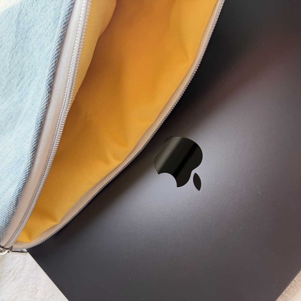 One-of-a-kind padded Laptop Sleeve - Upcycled Fabric | Fits MacBook Pro 14”